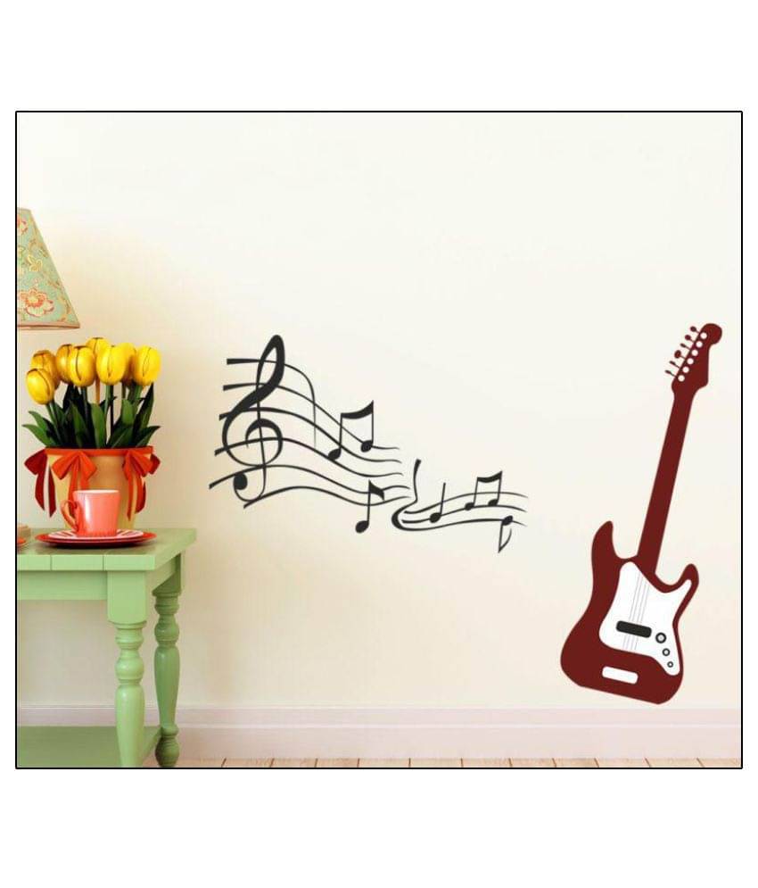     			Happy Sticky Music Vinyl Multicolour Wall Stickers