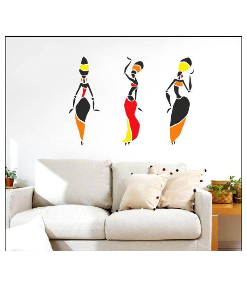     			Happy Sticky Stylish Vinyl Multicolour Wall Stickers