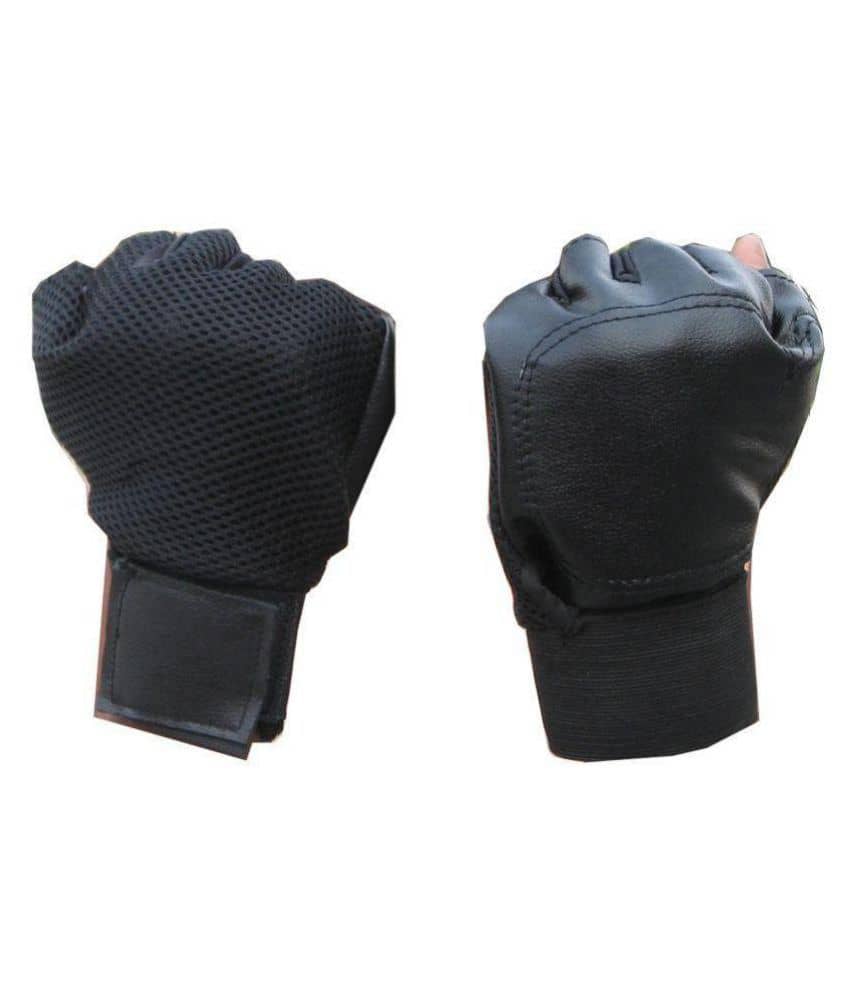M P Leather Store Black Gym Gloves - Sports and Fitness Equipment | Buy online on ZillyBuy