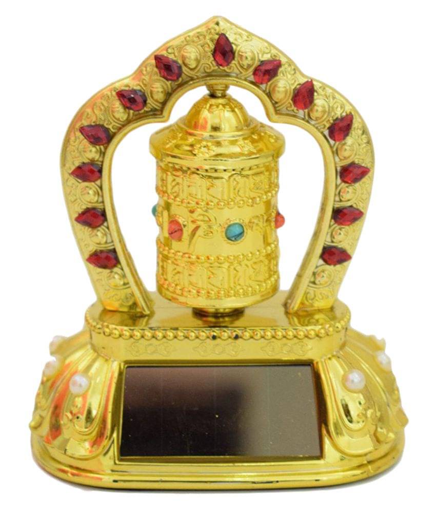     			Tibetian prayer wheel Feng Shui Dashbaord Golden