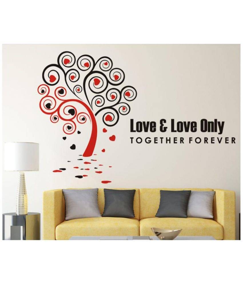     			Happysticky Heartin Love Vinyl Multicolour Wall Stickers