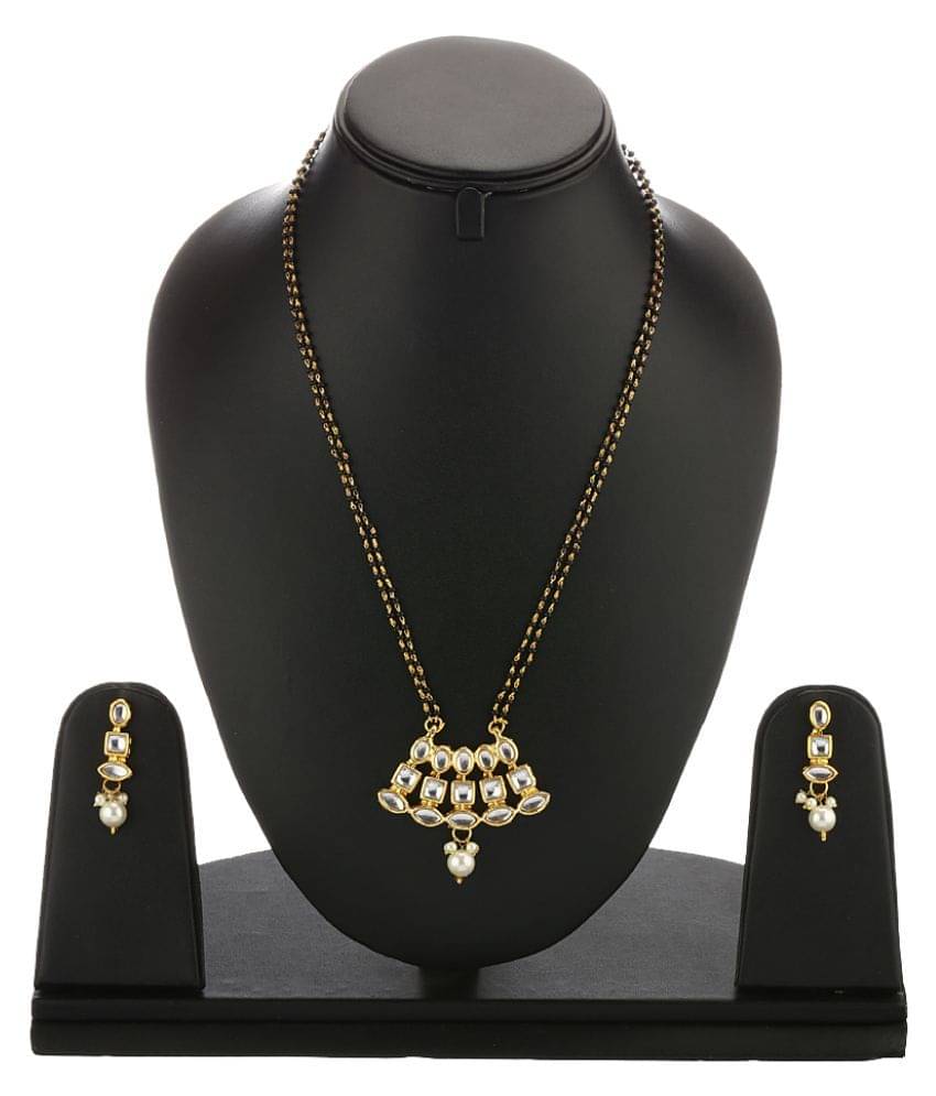 Zeneme Women's Pride American Diamond Gold Plated Mangalsutra Set for Women Zeneme Women's Pride American Diamond Gold Plated Mangalsutra Set for Women