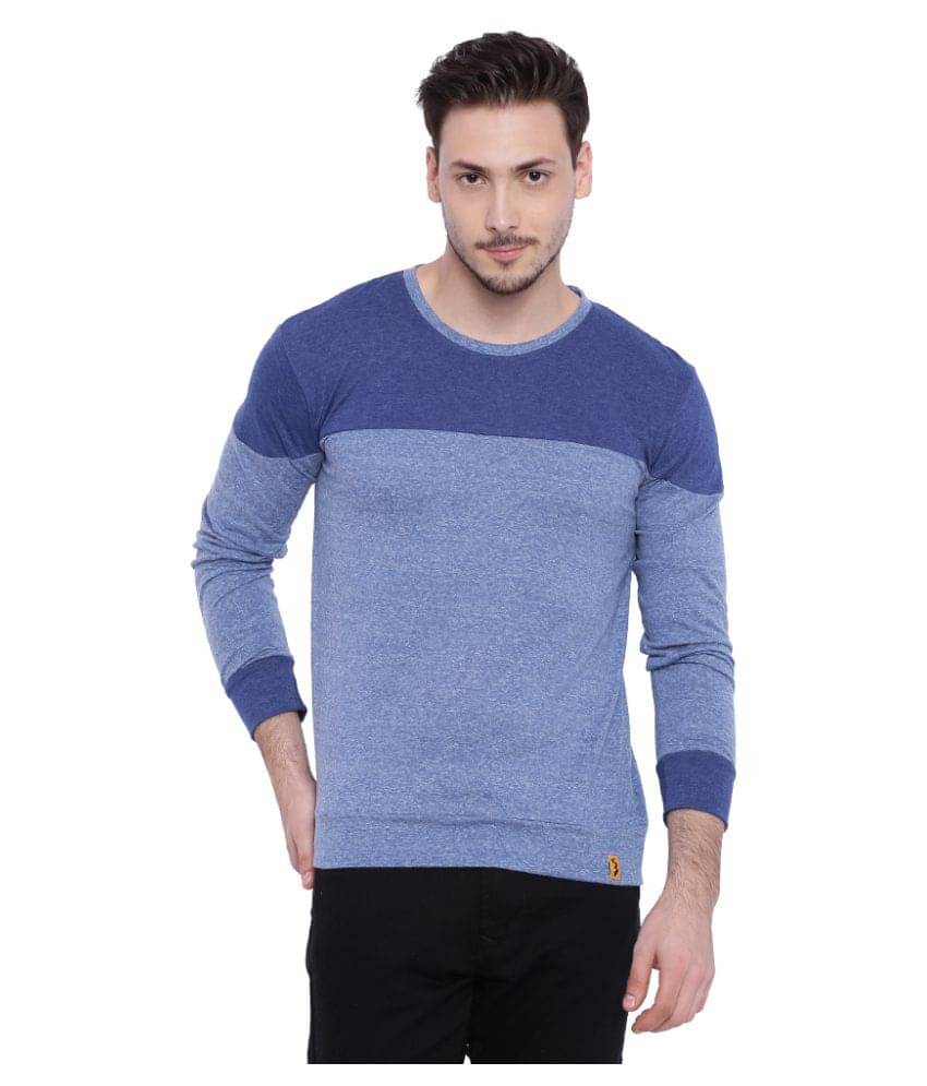 Campus Sutra Pack of 1 Cotton Blend Regular Fit Men's T-Shirt ( Blue ) Campus Sutra Pack of 1 Cotton Blend Regular Fit Men's T-Shirt ( Blue )