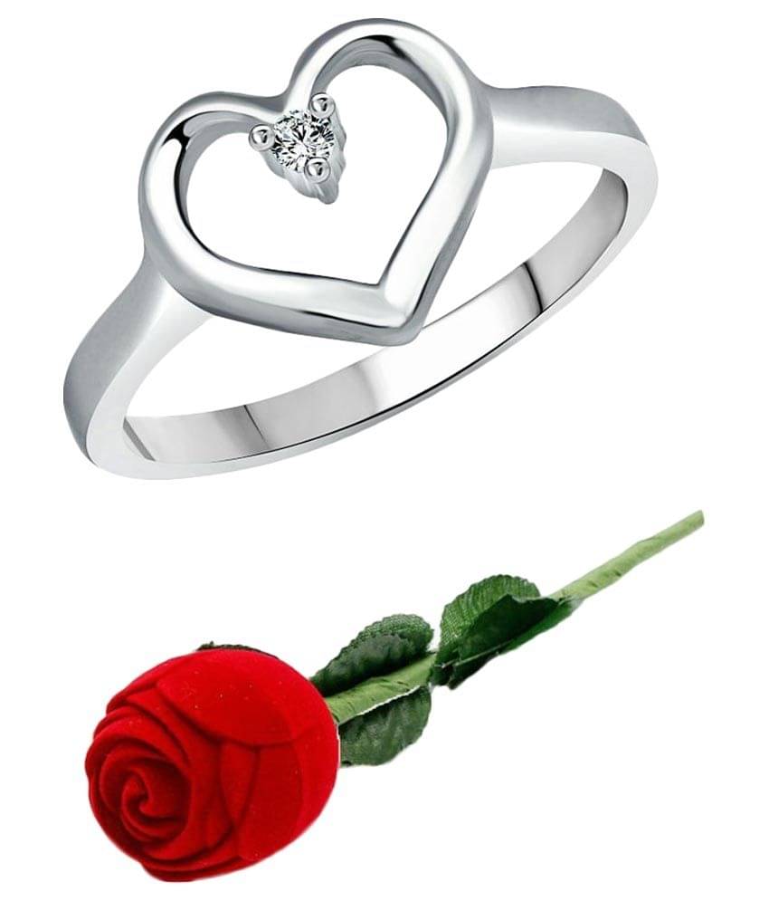 Vighnaharta Silver Ring with Red Rose Ring Box Vighnaharta Silver Ring with Red Rose Ring Box