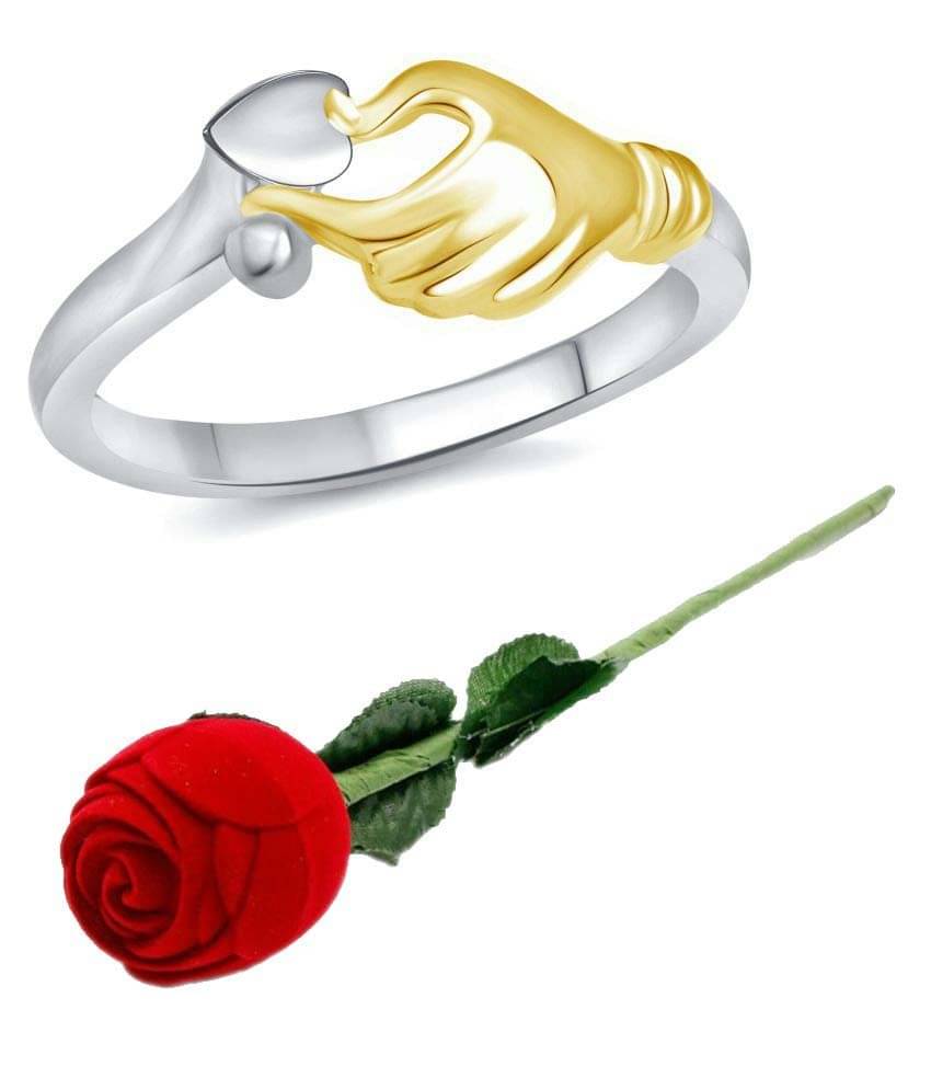     			Vighnaharta Silver Ring with Red Rose Ring Box