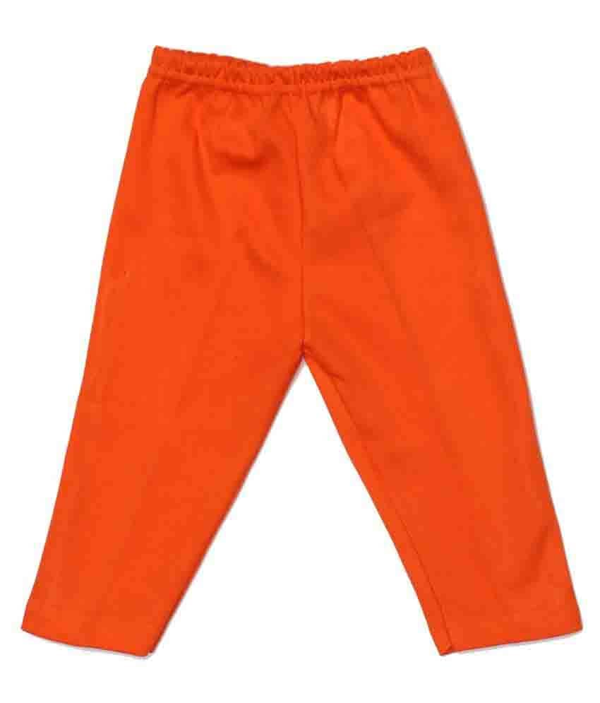 Babeezworld Pack of 1 Baby Girls Cotton Pyjama ( Orange ) - Track Pants | Buy online on ZillyBuy