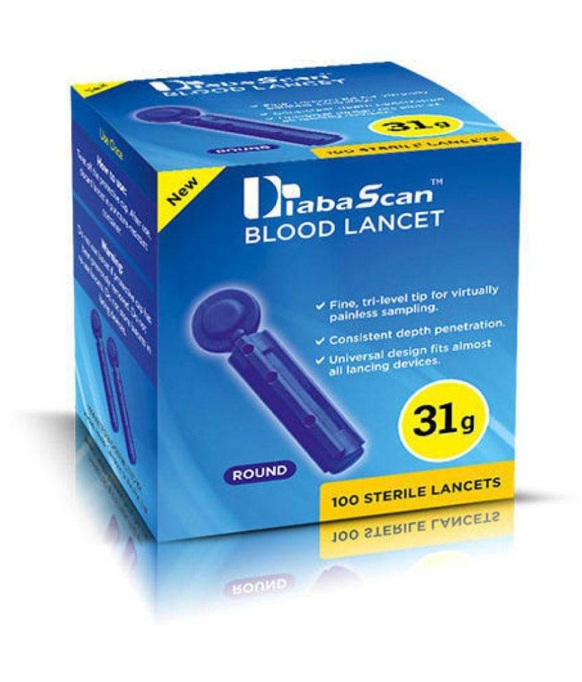 DiabaScan ROUND LANCETS PACK OF 100(31G) 101-200 Expiry March 2027 DiabaScan ROUND LANCETS PACK OF 100(31G) 101-200 Expiry March 2027