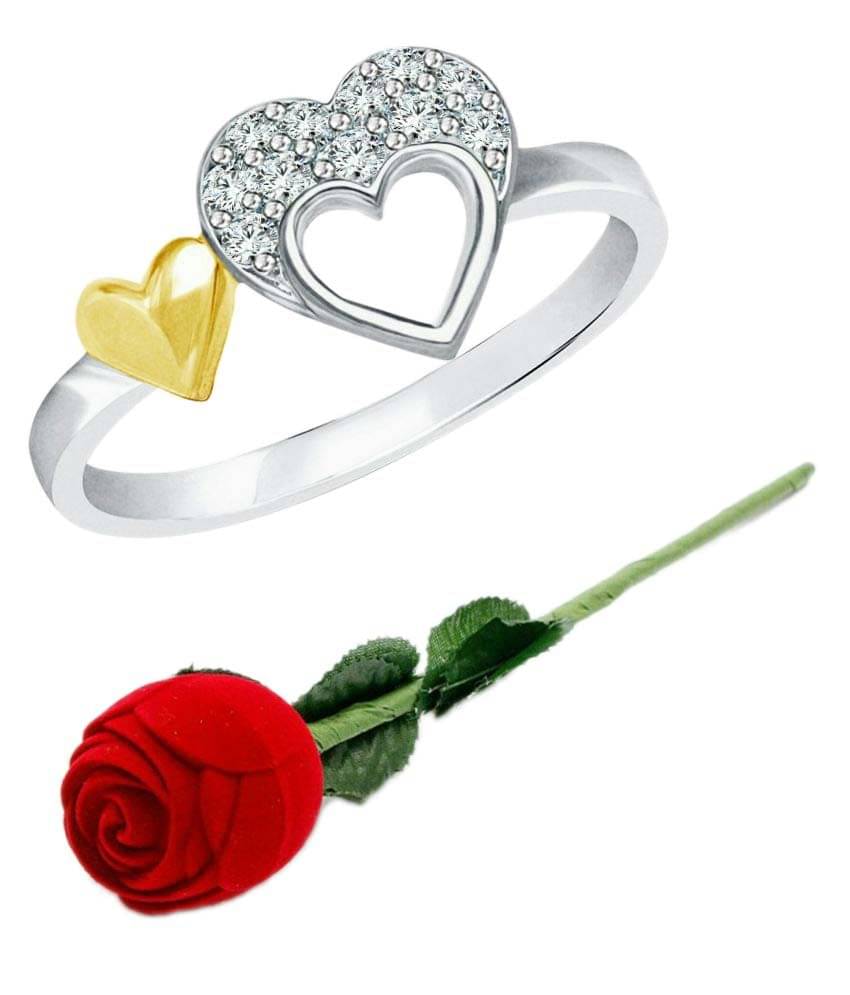     			Vighnaharta Silver Ring with Red Rose Ring Box