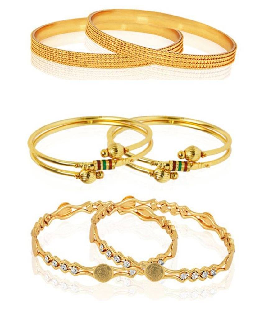 Zeneme Antique Designer Gold Plated Bangle Combo Jewellery For Women and Girls - Set of 3     			Zeneme Antique Designer Gold Plated Bangle Combo Jewellery For Women and Girls - Set of 3