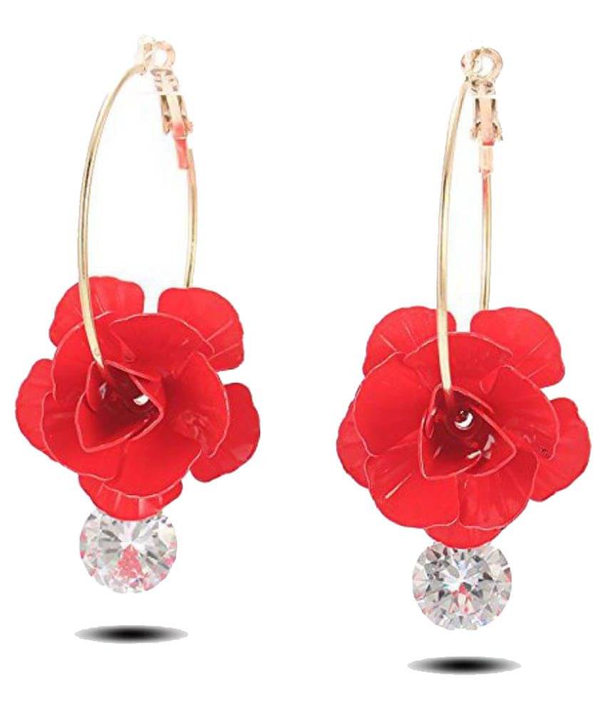 YouBella Jewellery Valentine Collection Floral Fancy Party Wear Earrings for Girls and Women YouBella Jewellery Valentine Collection Floral Fancy Party Wear Earrings for Girls and Women