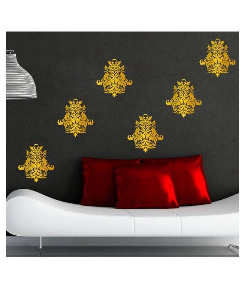     			Decor Villa Abstract Vinyl Gold Wall Stickers
