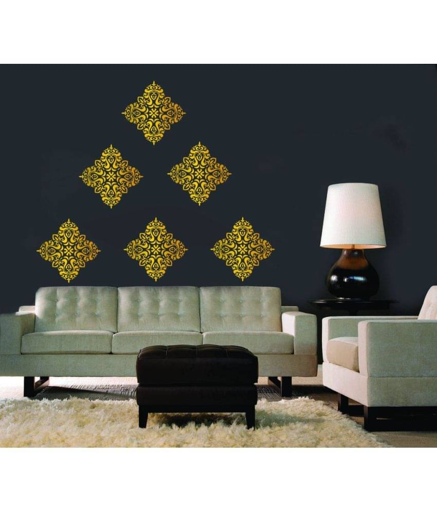     			Decor Villa Bengali Vinyl Gold Wall Stickers