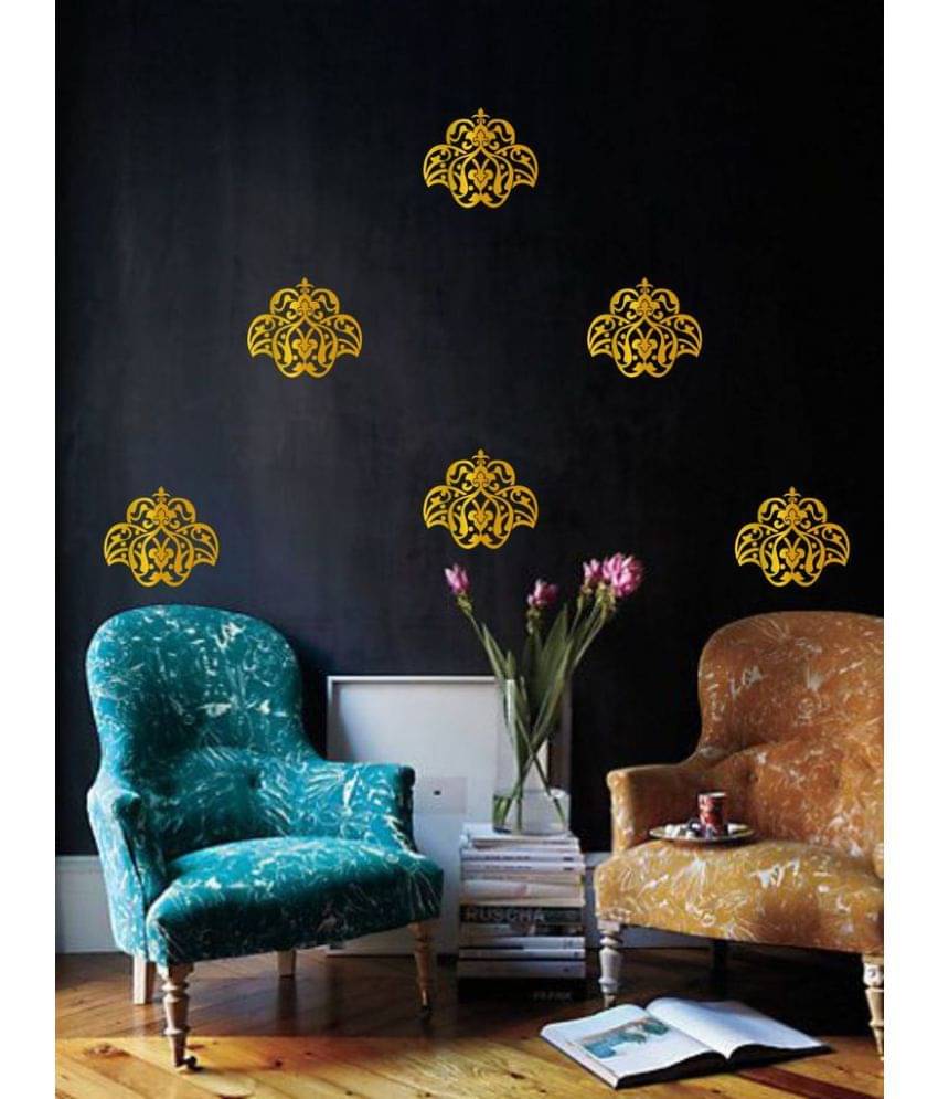     			Decor Villa Mash Vinyl Gold Wall Stickers