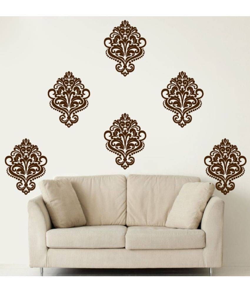     			Decor Villa Durga Puja Motif Vinyl Brown Wall Stickers