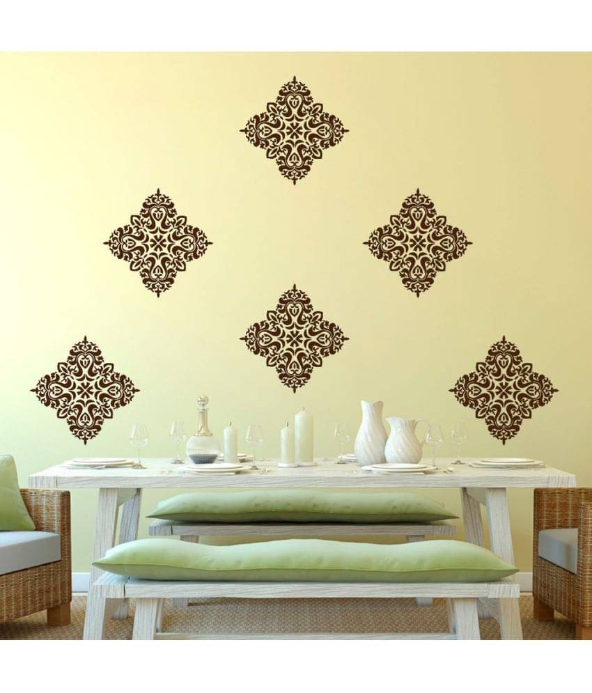     			Decor Villa Mesmerising motif Vinyl Brown Wall Stickers