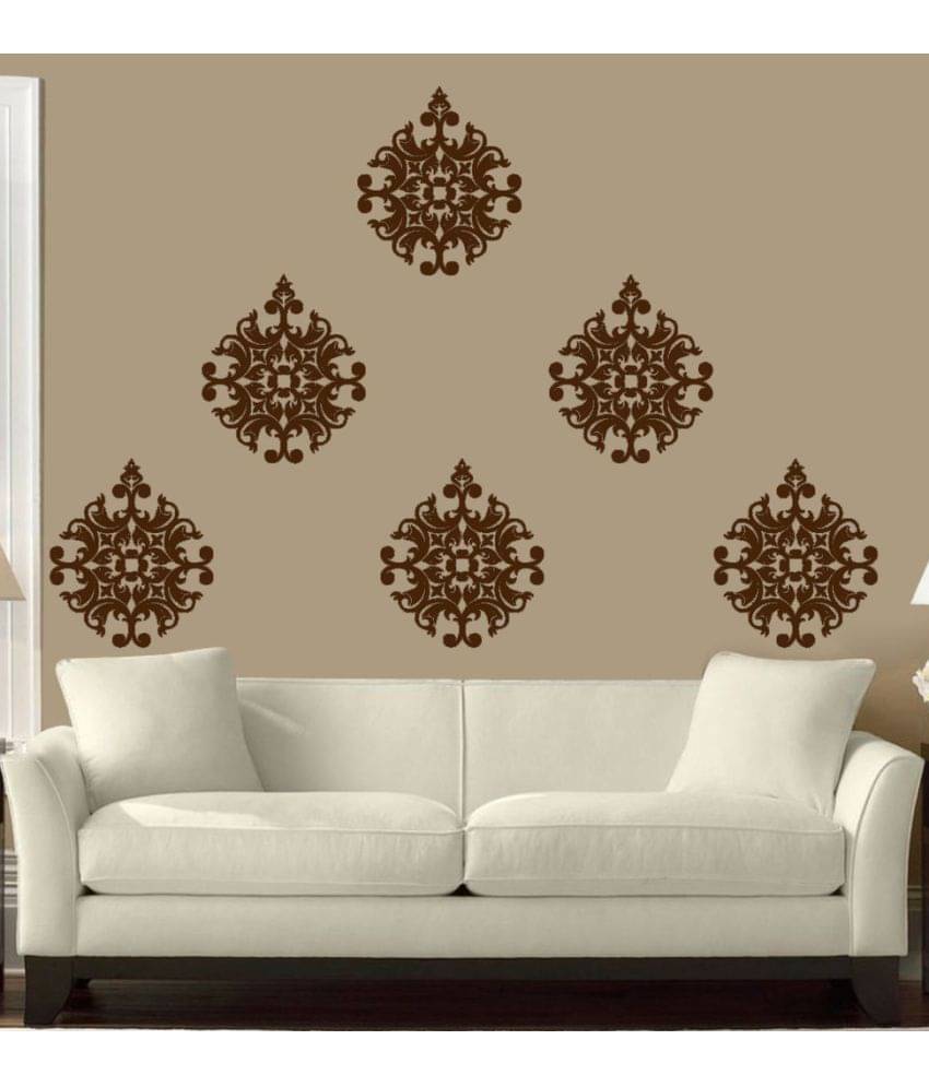     			Decor Villa Pooja motif Vinyl Brown Wall Stickers