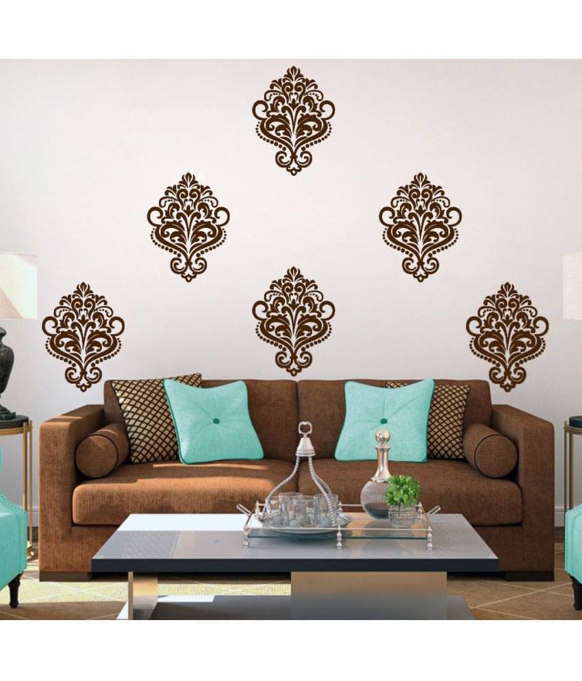     			Decor Villa Saraswati Mootif Vinyl Brown Wall Stickers