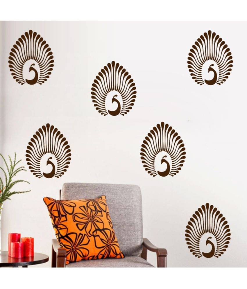     			Decor Villa best sathiya motif Vinyl Brown Wall Stickers