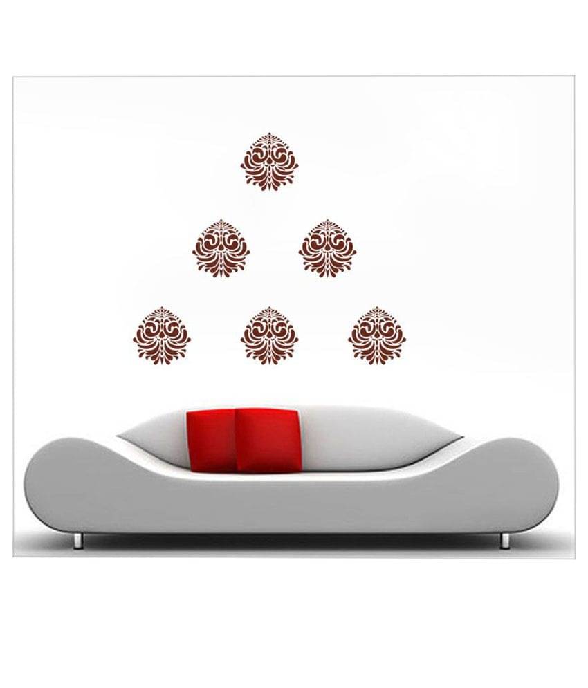     			Decor Villa Real Motif Vinyl Brown Wall Stickers