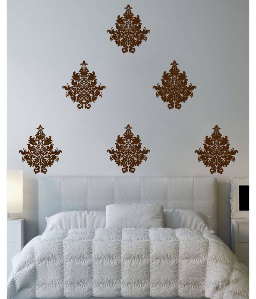     			Decor Villa Bengali motif Vinyl Brown Wall Stickers
