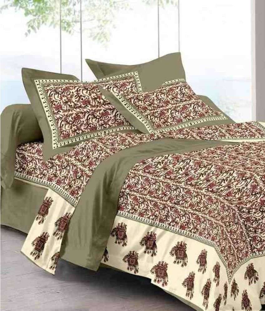     			Uniqchoice Double Cotton Multicolor Bed Sheet