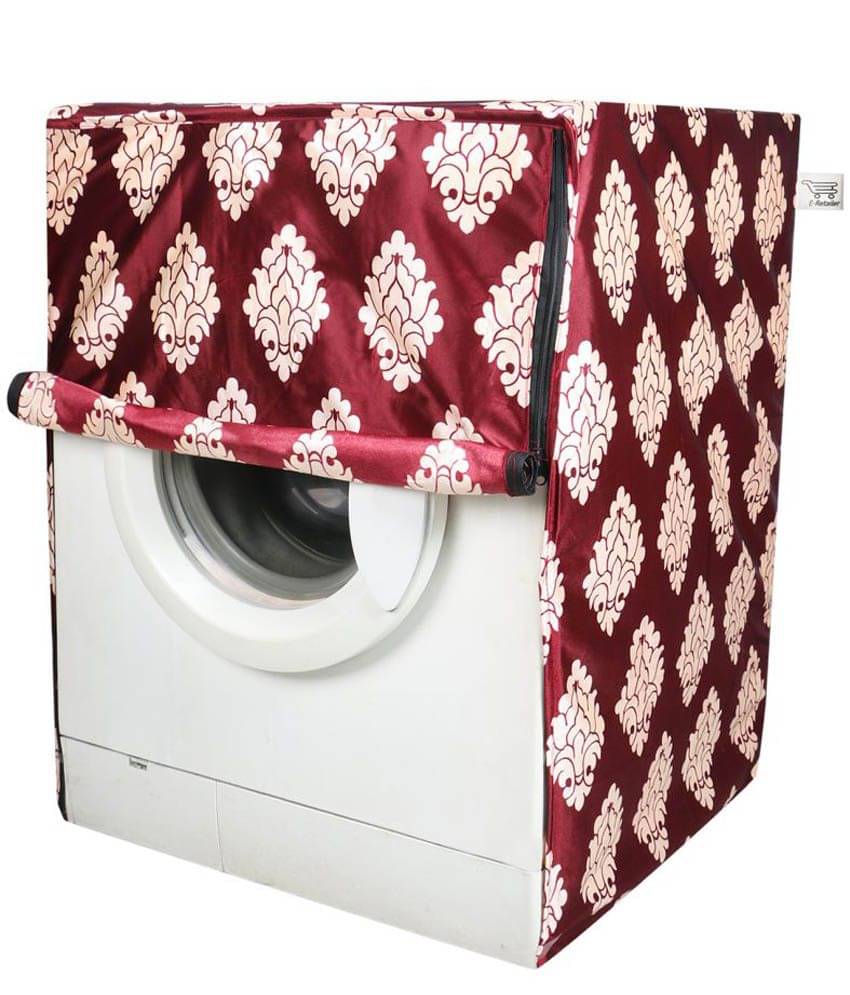 E-Retailer Single Polycotton Maroon Flower Printed Front Loading 5 KG To 8 KG Washing Machine Covers E-Retailer Single Polycotton Maroon Flower Printed Front Loading 5 KG To 8 KG Washing Machine Covers