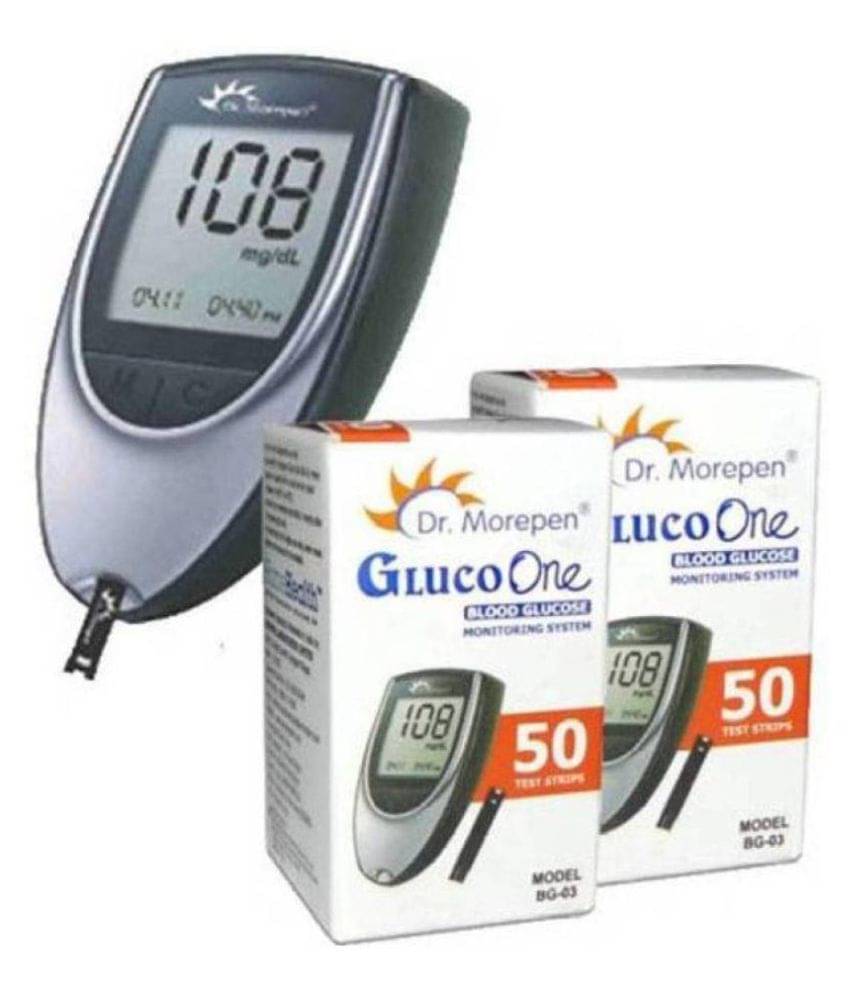     			Dr. Morepen 100 Sugar Test Strips(50*2) For Bg03 Glucometer