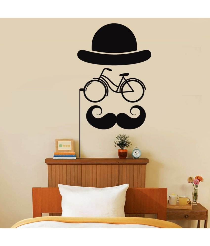     			Decor Villa Funny Face Vinyl Black Wall Stickers