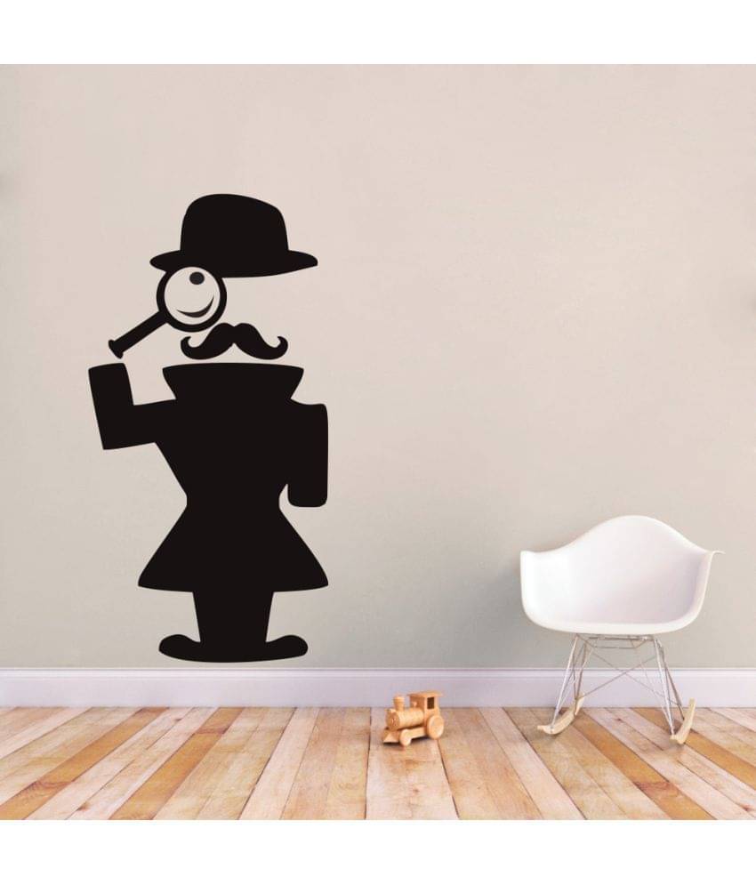     			Decor Villa Detective Vinyl Black Wall Stickers