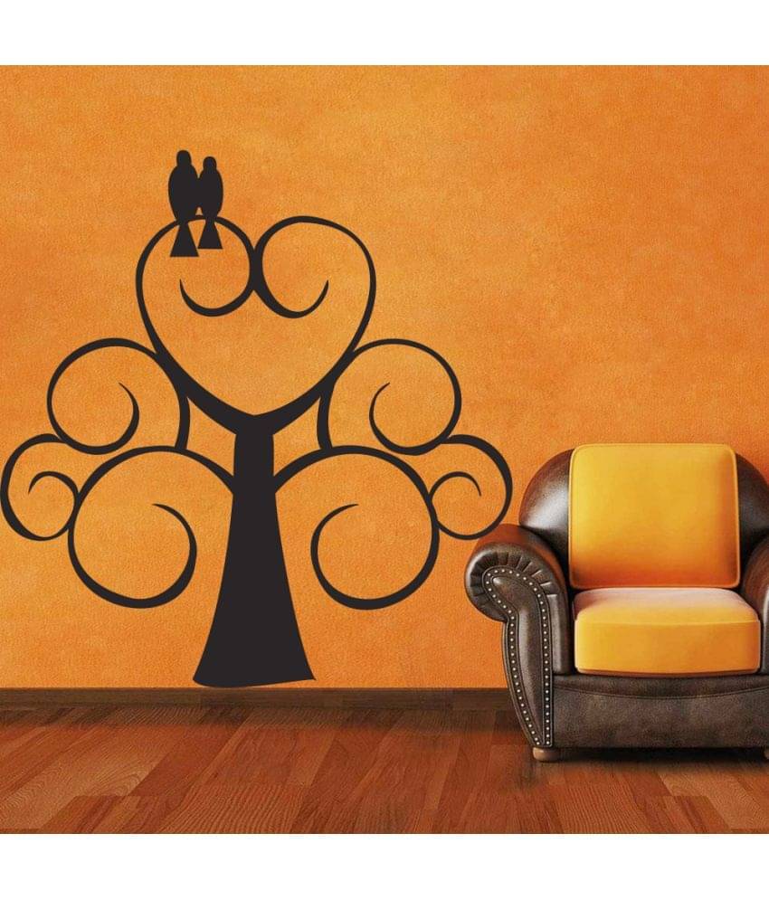     			Decor Villa Two Bird Vinyl Black Wall Stickers