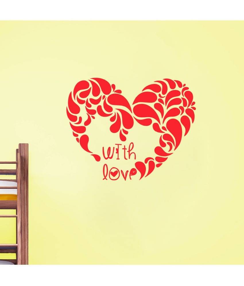     			Decor Villa With Love Vinyl Red Wall Stickers