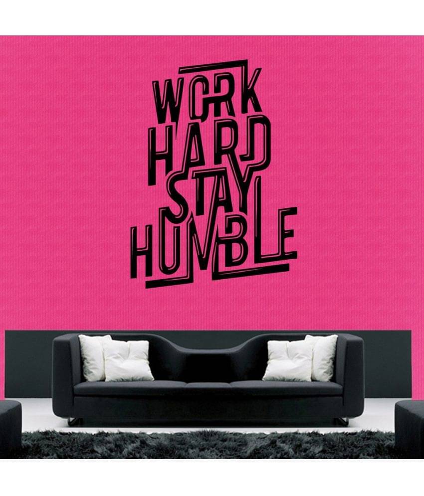     			Decor Villa Work Hard Vinyl Black Wall Stickers