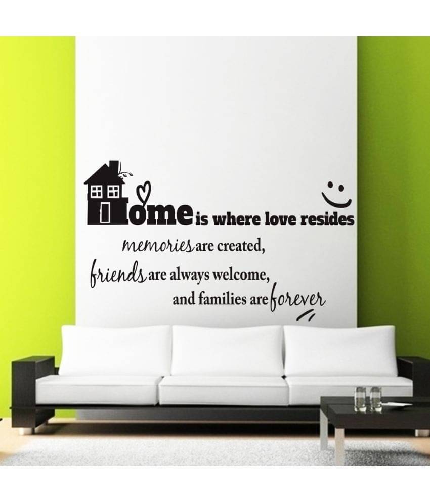     			Decor Villa Home Is Where Love Vinyl Black Wall Stickers