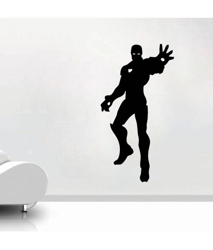     			Decor Villa Iron Men Vinyl Black Wall Stickers