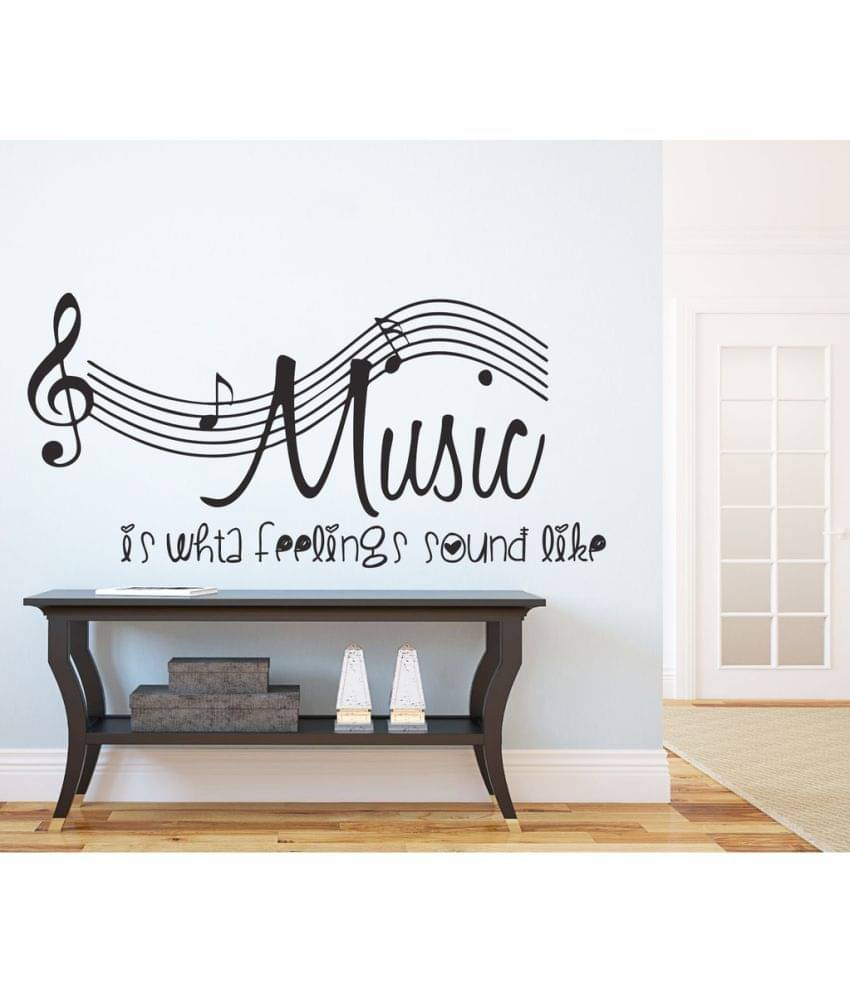     			Decor Villa Music Is What Vinyl Black Wall Stickers