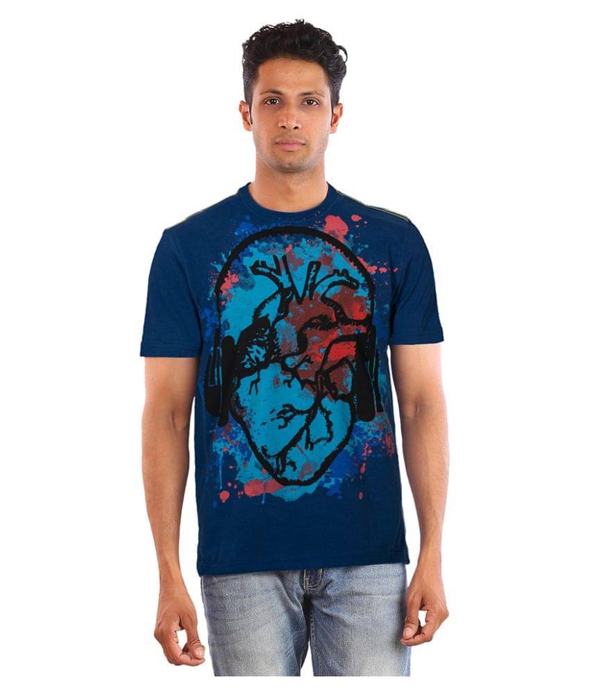     			Huetrap Pack of 1 Cotton Regular Fit Men's T-Shirt ( Navy )