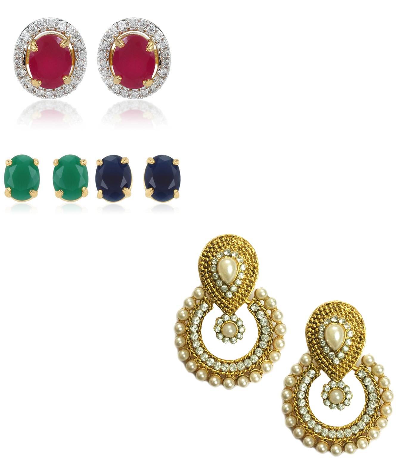 Youbella Multicolour Alloy Stud Earrings Combo Of 6 In 1 Youbella Multicolour Alloy Stud Earrings Combo Of 6 In 1