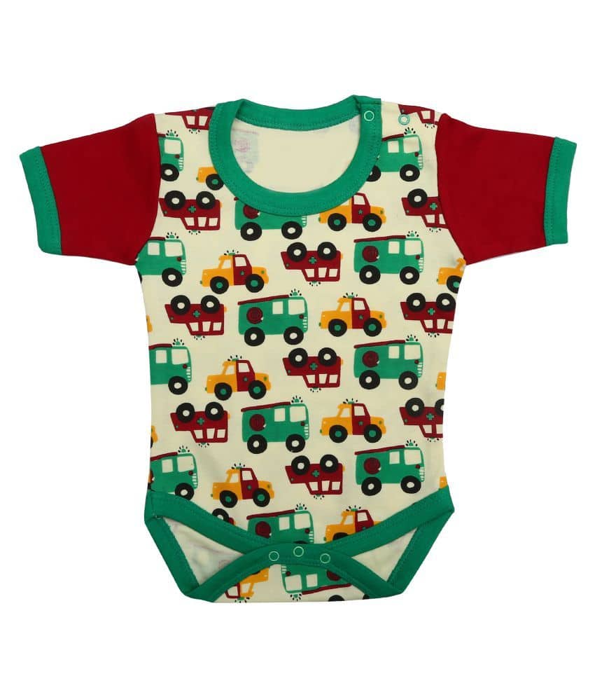 Kaboos Green Colour Cotton Romper for Babies