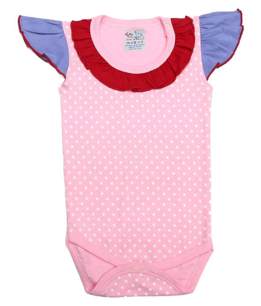     			KABOOS Baby Girls Cotton Bodysuit ( Light Pink )