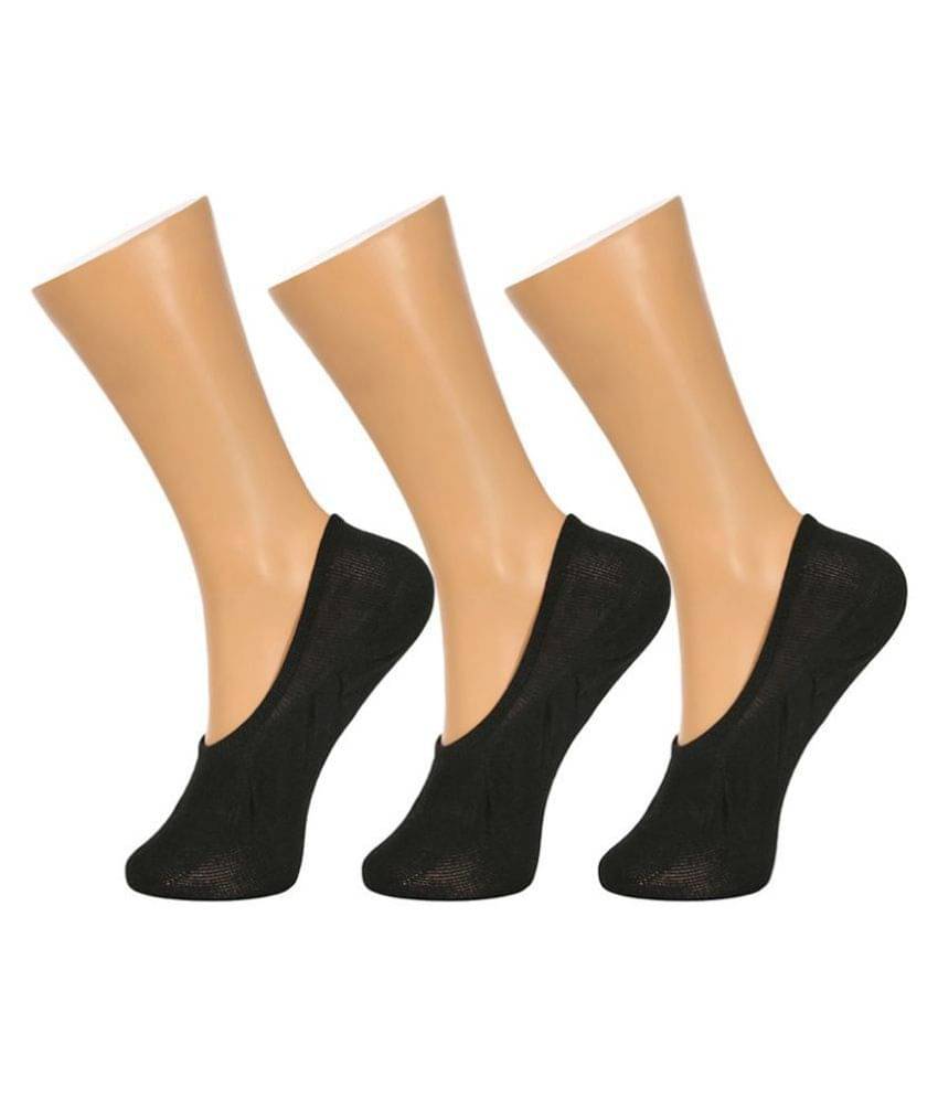     			Tahiro Black Cotton Formal No Show Socks - Pack Of 3