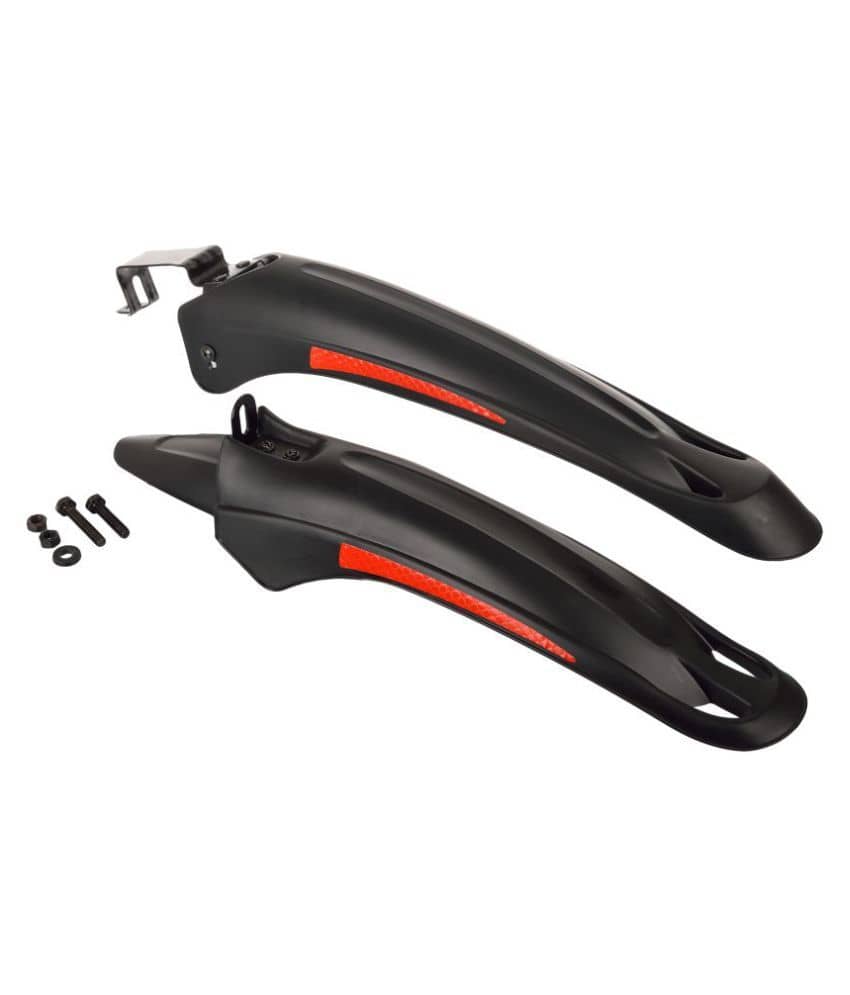 DarkHorse Bicycle High Quality Plastic Fox Mudguard Fender with Reflective Tapes, Black - Sports and Fitness Equipment | Buy online on ZillyBuy