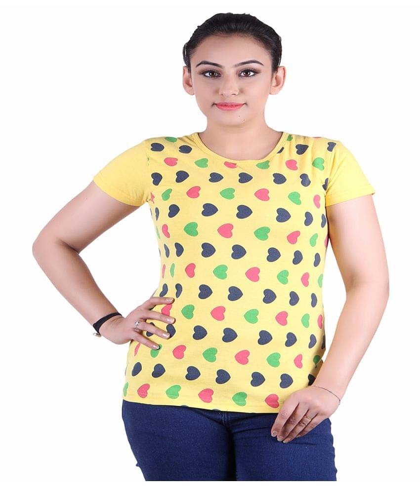 Kaily Women's Cotton Regular Top ( Yellow ) Kaily Women's Cotton Regular Top ( Yellow )