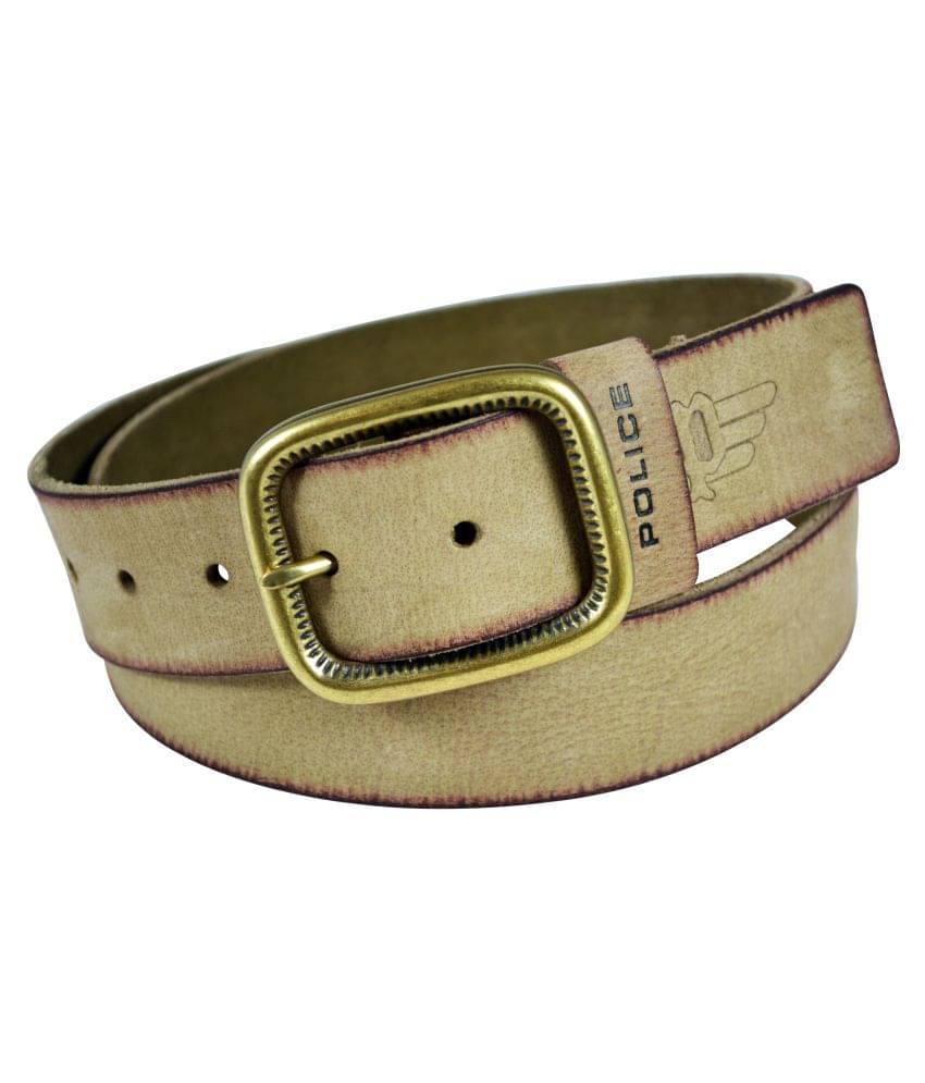     			Police Beige Leather Casual Belts