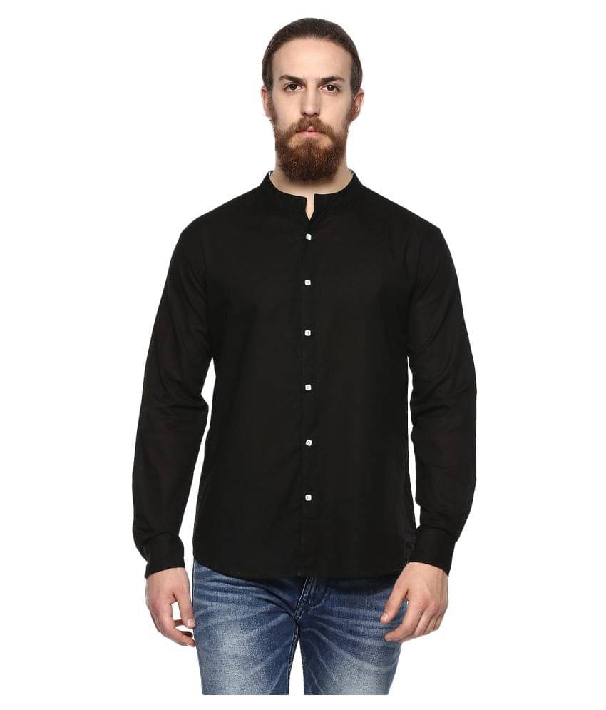     			Vivid India 100 Percent Cotton Regular Fit Solids Men's Casual Shirt - Black ( Pack of 1 )