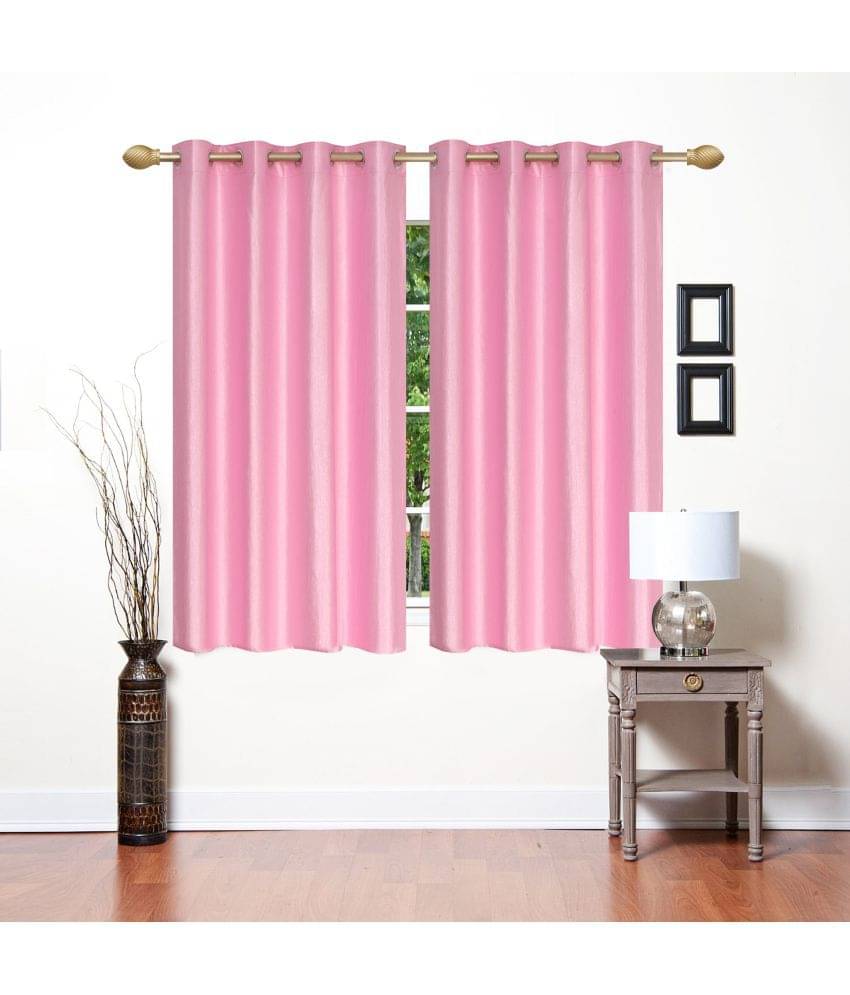 Stella Creations Set of 2 Window Eyelet Curtains Plain Light Pink Stella Creations Set of 2 Window Eyelet Curtains Plain Light Pink