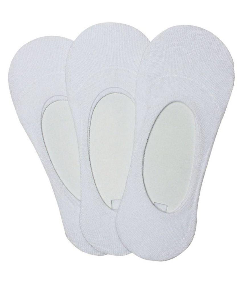     			Tahiro White Cotton Footies Loafer Socks - Pack Of 3