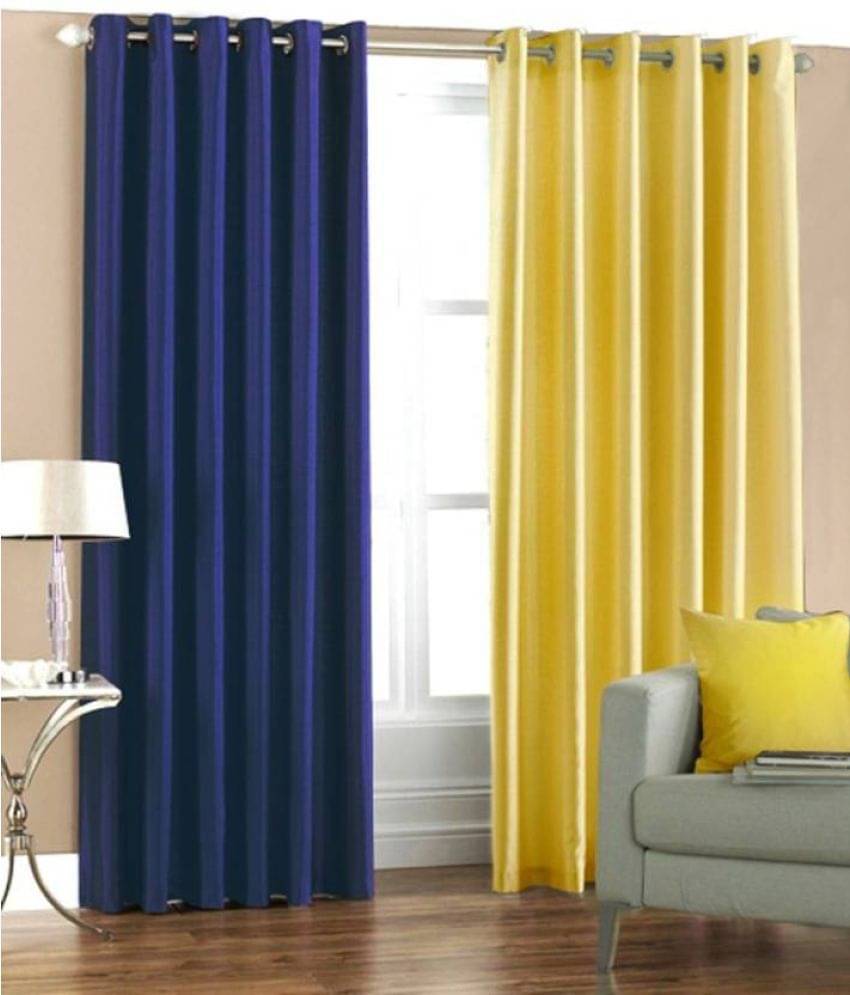 IDOLESHOP Set of 2 Door Eyelet Curtains Plain Multi Color IDOLESHOP Set of 2 Door Eyelet Curtains Plain Multi Color