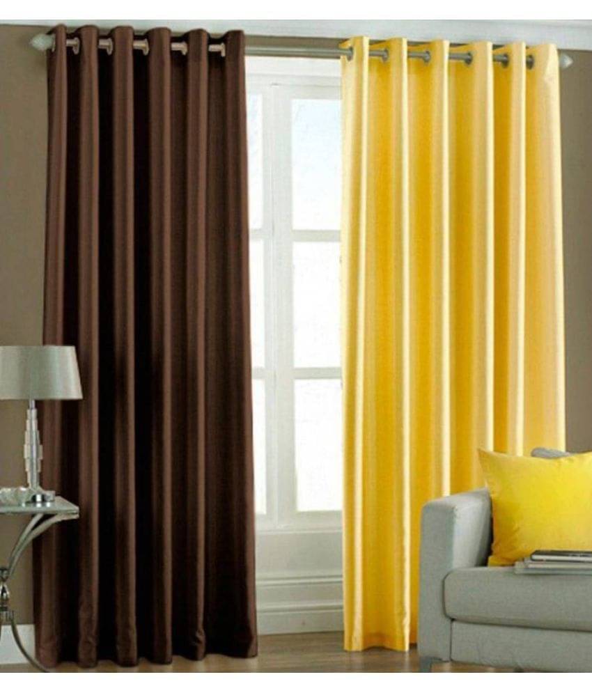 IDOLESHOP Set of 2 Door Eyelet Curtains Plain Multi Color IDOLESHOP Set of 2 Door Eyelet Curtains Plain Multi Color