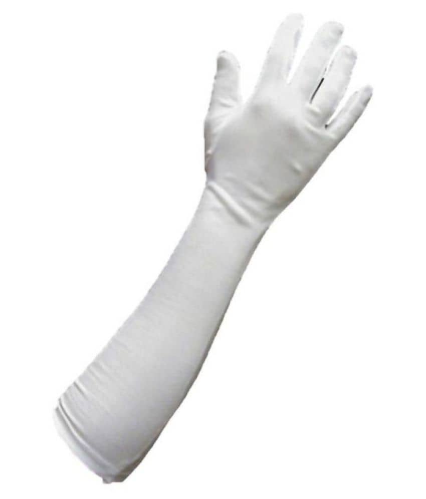 Tahiro White Cotton Full Arm Length Sun Rays Protecting Gloves - Pack Of 1 - Jewellery Sets | Buy online on ZillyBuy