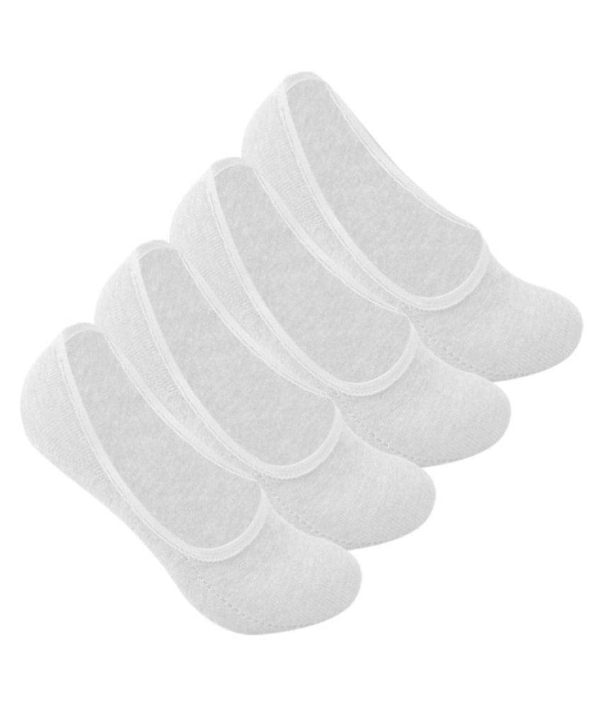     			Tahiro White Casual No Show Socks
